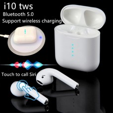 I-10 Pro Wireless Bluetooth 5.0 Earbuds Touch Control Headphones with Wireless Charging Case